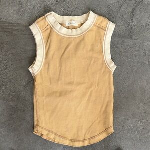 bohme Kids Sleeveless Tank in Mustard with Cream Trim